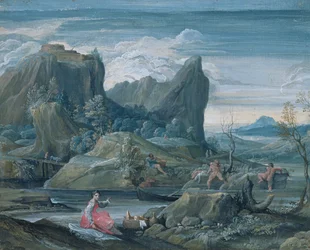 Landschaft mit Badenden